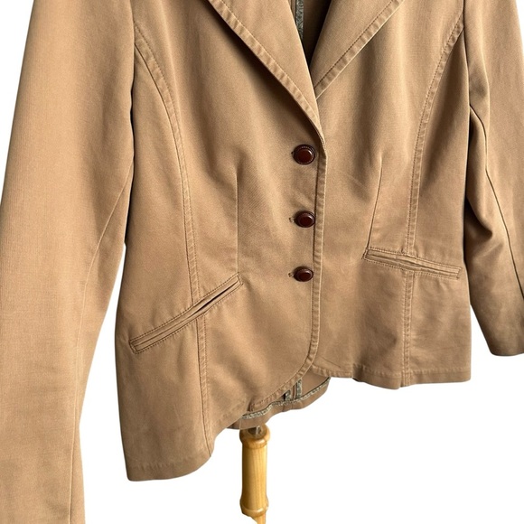 COLDWATER CREEK Western Camel Tan Cotton Stretch Blazer Jacket Equestrian 14 - Picture 5 of 13